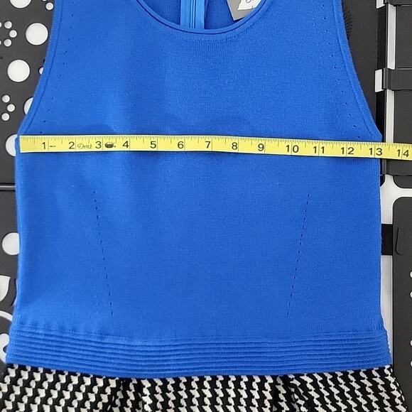 Anthropologie Girls From Savoy Blue Merino Wool Knit Pattern Tank Dress Women S - Picture 14 of 16